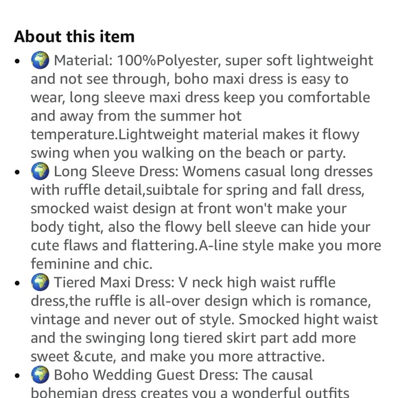 Boho Amegoya Tiered Dress v-neck long sleeve Size S - Picture 14 of 14